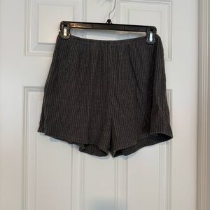 Women's Charcoal Ribbed Shorts